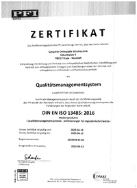 Zertifizierung Orthopädie Schuhtechnik 