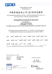 Zertifizierung Orthopädie Schuhtechnik 